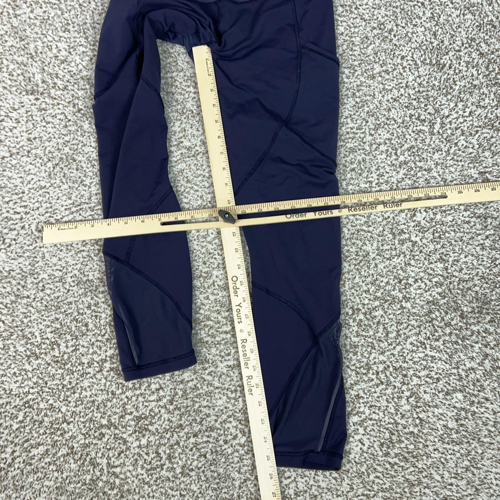 Lululemon Pants Womens 8 Blue Ankle Leggings Mesh Pockets Running Gym Workout - Picture 9 of 14